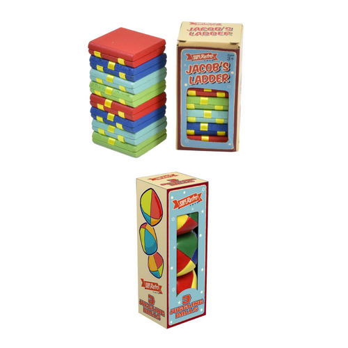 Retro Wooden Jacob's Ladder & Juggling Balls Bundle Pack