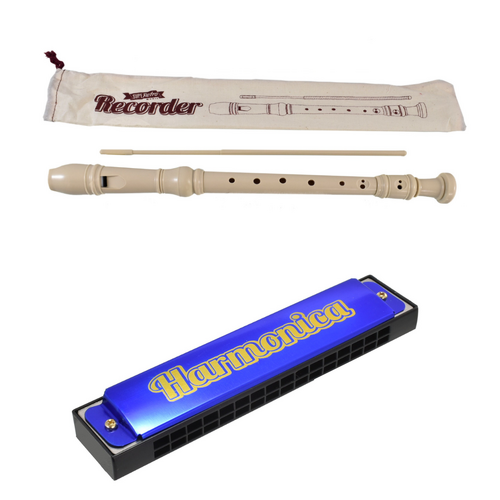 Retro Harmonica & Recorder Bundle Pack