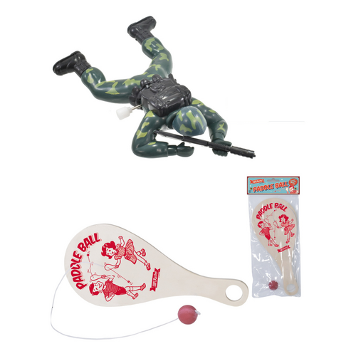 Retro Crawling Soldier & Paddle Bat Bundle Set