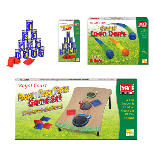 Tin Can Alley, Comet Lawn Darts & Wooden Bean Bag Toss Game Bundle Set